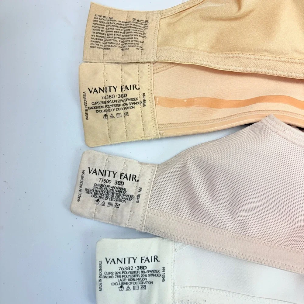 Lot of 4 Bras 38D Vanity Fair & Other Bra Bundle